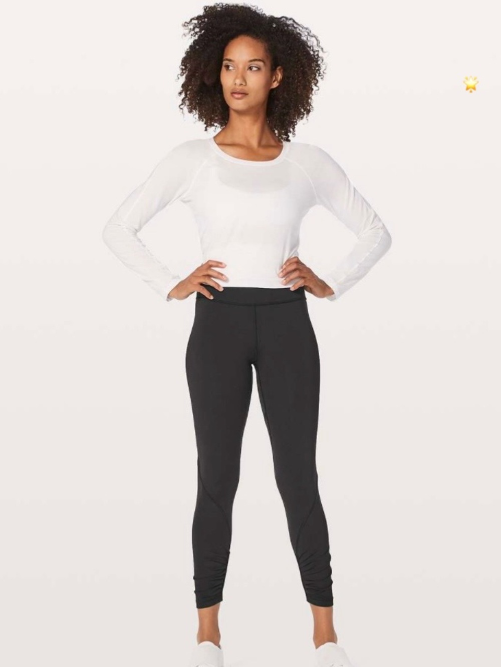 SZ12 Lululemon BLACK PLAY OFF THE PLEATS CROP LEGGINGS NAMASTE IN LOVE LIMITED